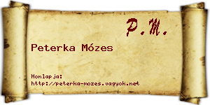 Peterka Mózes névjegykártya